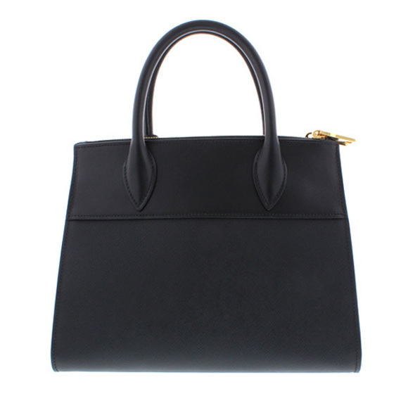 Prada Saffiano Calf Leather Paradigm Black 2way Handbag - Picture 3 of 6